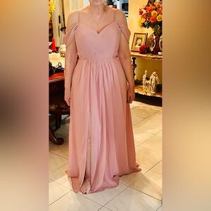 Dusty Rose chiffon Maxi Dress